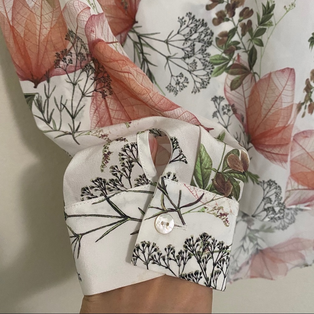 Orvis Women's 100% Silk Floral Button Up Blouse - Picture 7 of 14